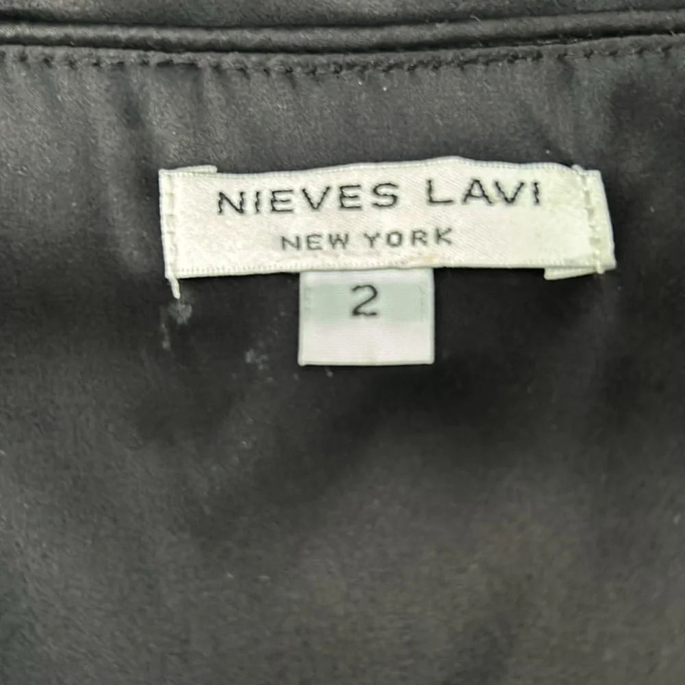 Nieves Lavi New York Black Silk Dress Size 2 - Picture 4 of 7